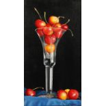 Peter Kotka ARR Framed oil on linen panel, signed 'Cherry Cocktail' 44cm x 24cm