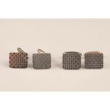 Two pairs of Georg Jensen sterling silver checker board cufflinks, model No113. Designed by Flemming