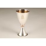 Modern Elizabeth II silver goblet designed by Colin Hillier, produced by Mappin and Webb to