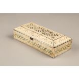 Early 19th century Russian carved ivory/bone box. 14cm long, 6cm wide, 3.5cm high