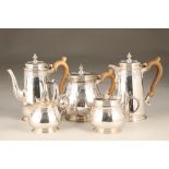 Five piece silver tea and coffee service by Mappin and Webb Ltd, assay marked 1962. Total weight