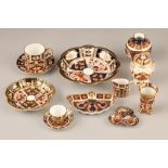 Twelve assorted pieces of Royal Crown Derby bone china decorated in imari pattern including coffee