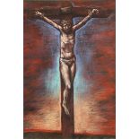 Frank McFadden (Scottish Contemporary) ARR Framed pastel on paper, signed 'Crucifixion' 62cm x 47cm