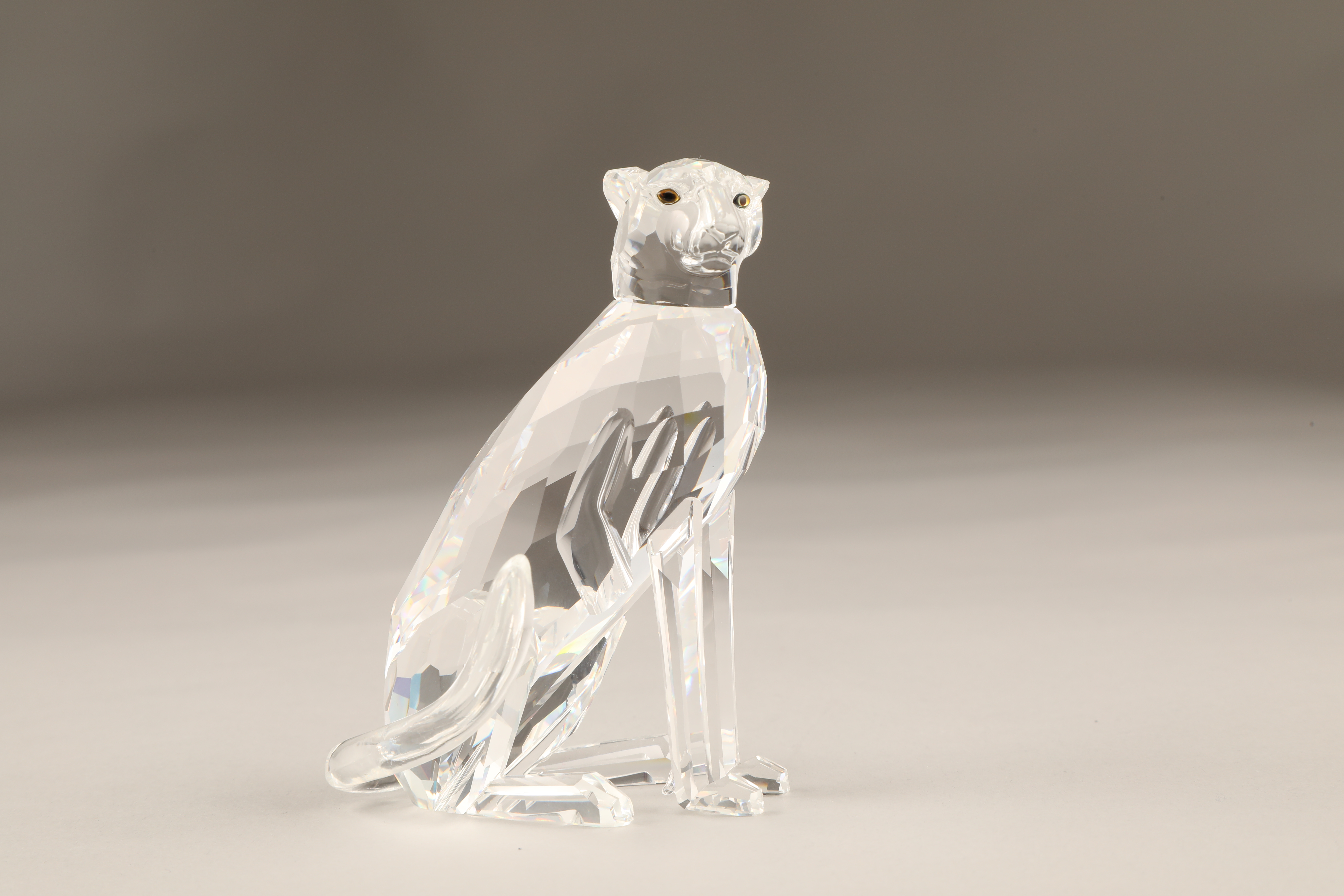 Swarovski crystal figure, Cheetah, boxed. 9.5cm high