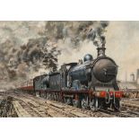 R.C Tetley (20th century) Framed oil on board, signed 'Caledonian Railway Class 139 Dunalastair IV