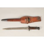 British 1888 pattern bayonet, scabbard and frog, a Victorian Lee Metford 1888 pattern bayonet,