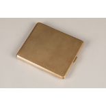 9 carat gold cigarette case, with engine turned decoration. Maker Adie Brothers Ltd. Length 9.5cm,