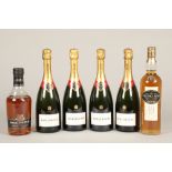 Four bottles of Bollinger Champagne, Glengoyne single Highland Malt Whisky with carton, 70cl 40%