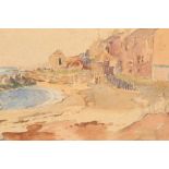 Violet Kay RSW (1914-1971) ARR Gilt framed watercolour, signed 'The Boatshore Cockenzie' 26cm x