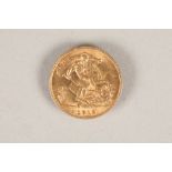Gold half sovereign dated 1913