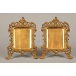 Pair of French cast brass ornate photo frames. 31.5cm high