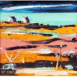 Pat Kramek ARR Framed oil on board, signed 'After the Rain' Sandflats, Prestwick 29cm x 29cm