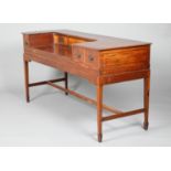 Inlaid mahogany modified sideboard with fitted drawers, one drawer is engraved 'John Broadwood &