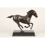 Charlie Langton ARR Bronze sculpture 2/3 2001 'Galloping Horse' 43cm x 35cm