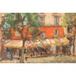 Lena Alexander (Scottish 1899-1983) ARR Framed pastel, signed 'A Paris Cafe' 42cm x 60cm