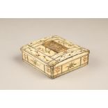 Late 17th/early 18th century Russian carved ivory/bone box. 10.5cm long 10cm wide 4cm high