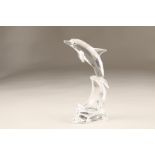 Swarovski crystal figure, crystal giants, Dolphin. Designer M Stamey. Boxed with papers, white