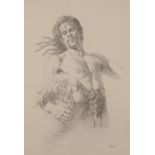 Paul Reid (Scottish born 1975) ARR Framed pencil on paper, signed 'Hades Study' 51cm x 37.5cm