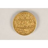 Gold Indian mohur (year 19). Total weight 12.4g. Diameter 2.7cm