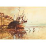 Neil Westwood ARR Framed watercolour, signed 'Digging for Bait' 26cm x 36cm