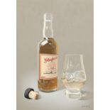 Colin Wilson ARR Framed acrylic, signed 'Still Life, Glenfarclas Whisky' 30cm x 22cm Provenance: