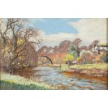 William Douglas Macleod (Scottish 1892-1963) ARR Framed pastel, signed 'Brig O'Doon, Alloway' 38cm x