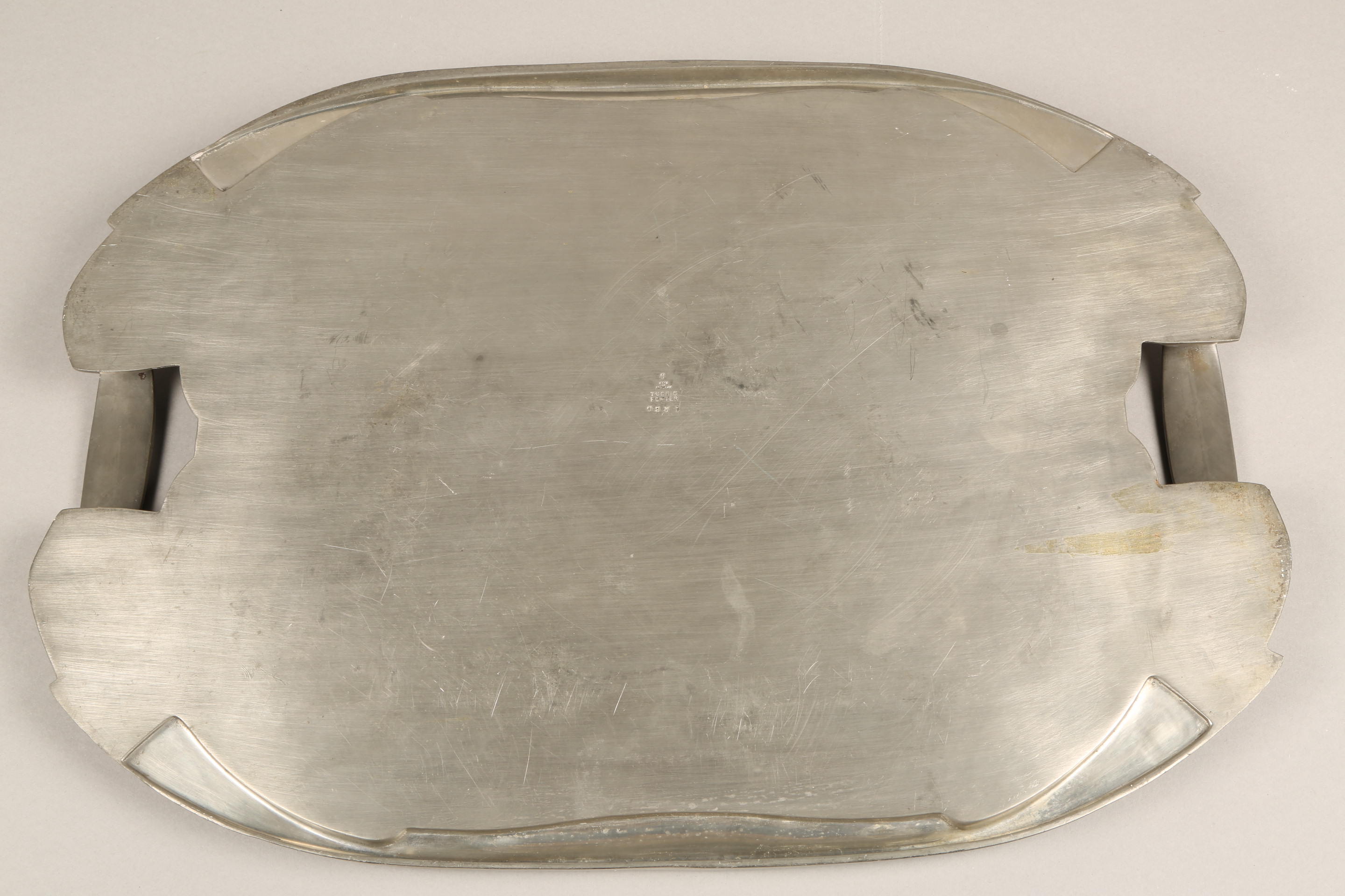 Archibald Knox pewter tea service with tray, designed for Liberty & Co pattern 0231 comprising of - Bild 3 aus 8