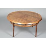 20th century Norwegian circular rosewood coffee table, by W Gram Johannessen, Norway. 105cm diameter