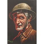 Graham McKean ARR Framed pastel, signed 'Old Guardsman' 39cm x 26cm