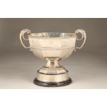Large twin handled silver trophy, 'Royal Burgh of Ayr Flower Show Challenge Trophy 1960; London