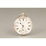 Victorian open faced silver cased pocket watch by Ford Galloway and Co Birmingham, white enamel