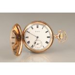 Hunter gold plated cased pocket watch by Elgin National watch company engraved scroll work with