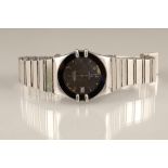 Gents stainless steel vintage Omega Constellation chronometer Quartz wrist watch, black enamel