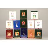Thirteen Bells Whisky decanters, all with cartons. 70cl 40% volume