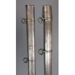 TWO BRITISH HEAVY CAVALRY TROOPER SWORD SCABBARDS, LATE 18TH/EARLY 19TH CENTURY