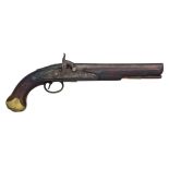 A 15 BORE PERCUSSION PISTOL, OF EAST INDIA SHORT CAVALRY TYPE, LATE 18TH/EARLY 19TH CENTURY