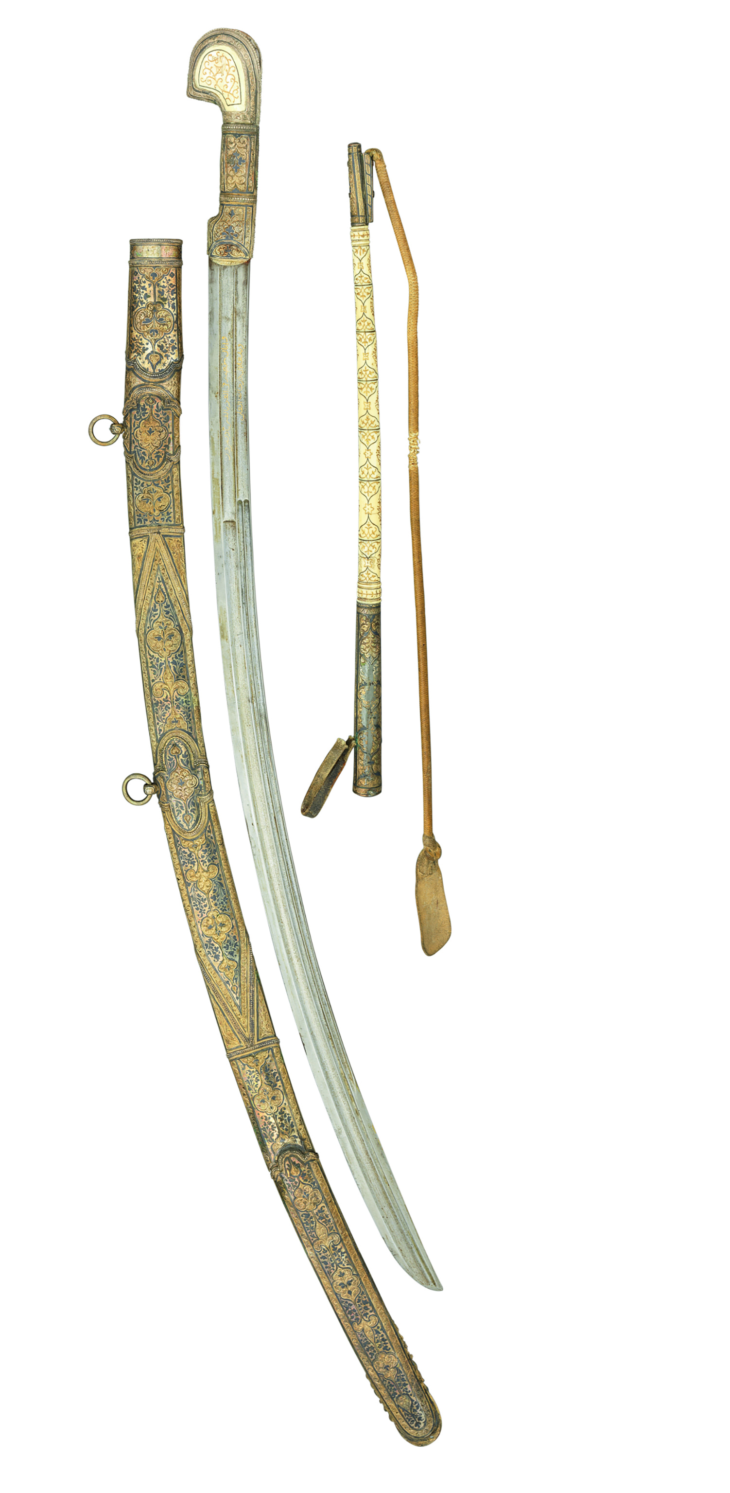 ǂ˜Property from an Important Private Collection A FINE CAUCASIAN GOLD INLAID IVORY AND SILVER-MOUNTE - Image 2 of 4