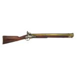 The Property of a Gentleman A FLINTLOCK MUSKETOON, WITH EARLIER 17TH CENTURY BRASS BARREL, 18TH CENT