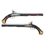 A CASED PAIR OF 40 BORE FLINTLOCK DUELLING PISTOLS BY JOSEPH MANTON, LONDON, NO.6862 FOR 1816
