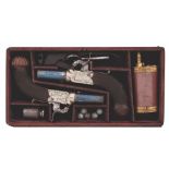 A CASED PAIR OF 120 BORE PERCUSSION PISTOLS BY OSBORN & JACKSON, BIRMINGHAM PROOF MARKS, CIRCA 1840