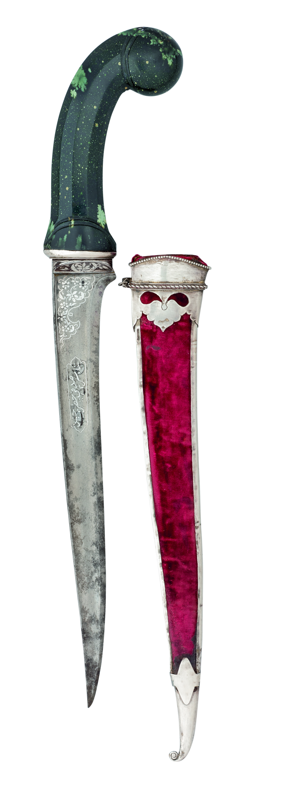 A FINE NORTH INDIAN JADE-HILTED DAGGER (PESH KABZ), THIRD QUARTER OF THE 18TH CENTURY