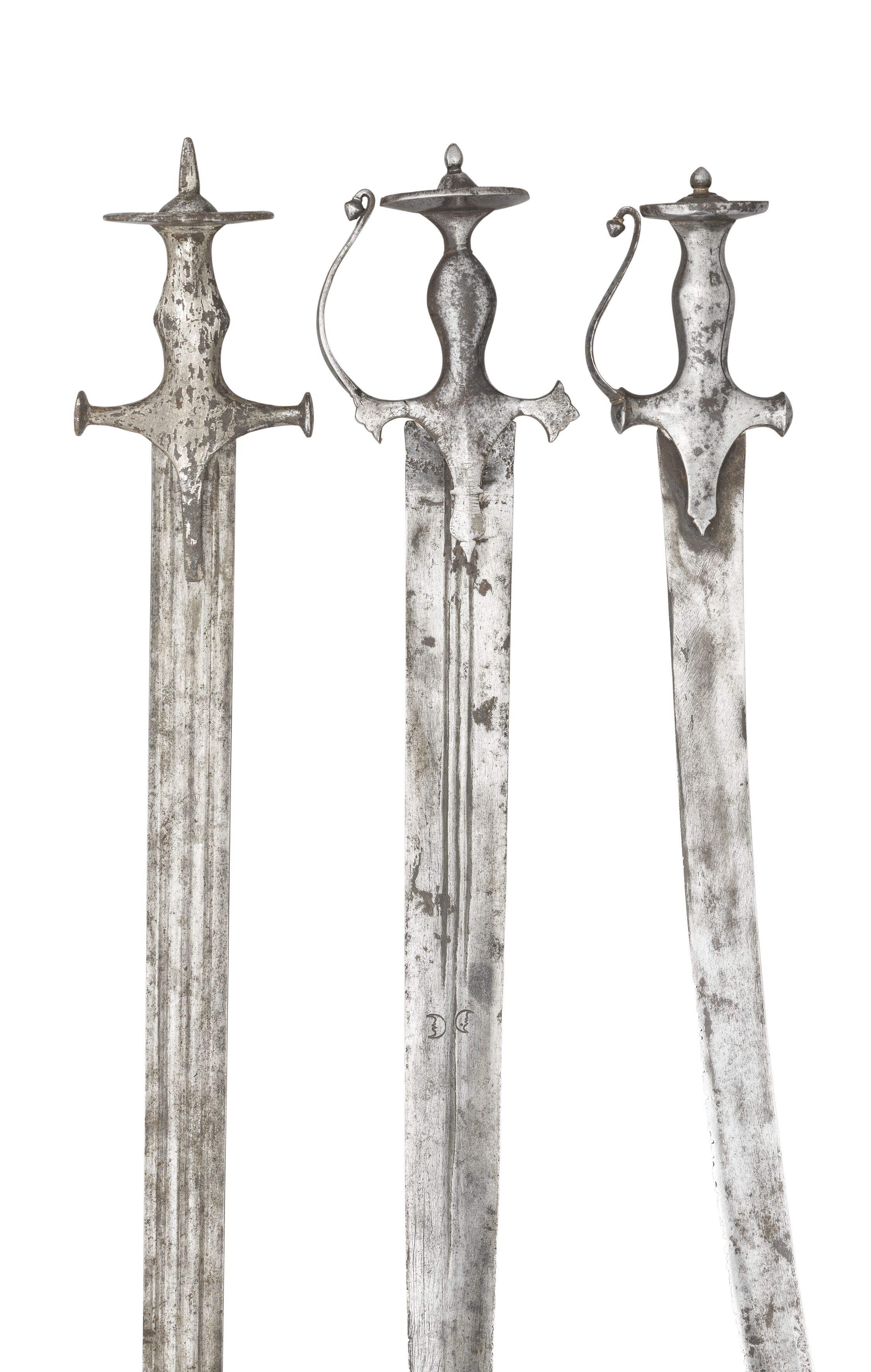 THREE INDIAN SWORDS (TALWAR), 19TH CENTURY