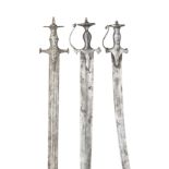 THREE INDIAN SWORDS (TALWAR), 19TH CENTURY