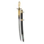 ˜A GERMAN IVORY-MOUNTED HUNTING SWORD, THIRD QUARTER OF THE 18TH CENTURY AND LATER