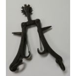 AN UNUSUAL IRON SPUR, POSSIBLY SPANISH, 19TH CENTURY