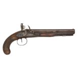 AN 18 BORE FLINTLOCK OFFICER'S PISTOL BY DAWES, PRIVATE PROOF MARKS, CIRCA 1800