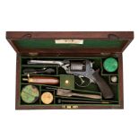 A CASED 54 BORE FIVE-SHOT TRANTERS PATENT FOURTH MODEL PERCUSSION REVOLVER NO. 7682T, BY DEANE & SON