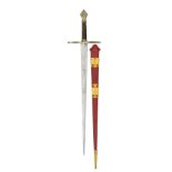 AN IMPRESSIVE KNIGHTLY SWORD IN 15TH CENTURY STYLE, LATE 19TH/EARLY 20TH CENTURY