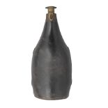 A LARGE LEATHER POWDER-FLASK, CIRCA 1770-80