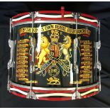 A TENOR DRUM OF THE KING'S OWN ROYAL LANCASTER REGIMENT